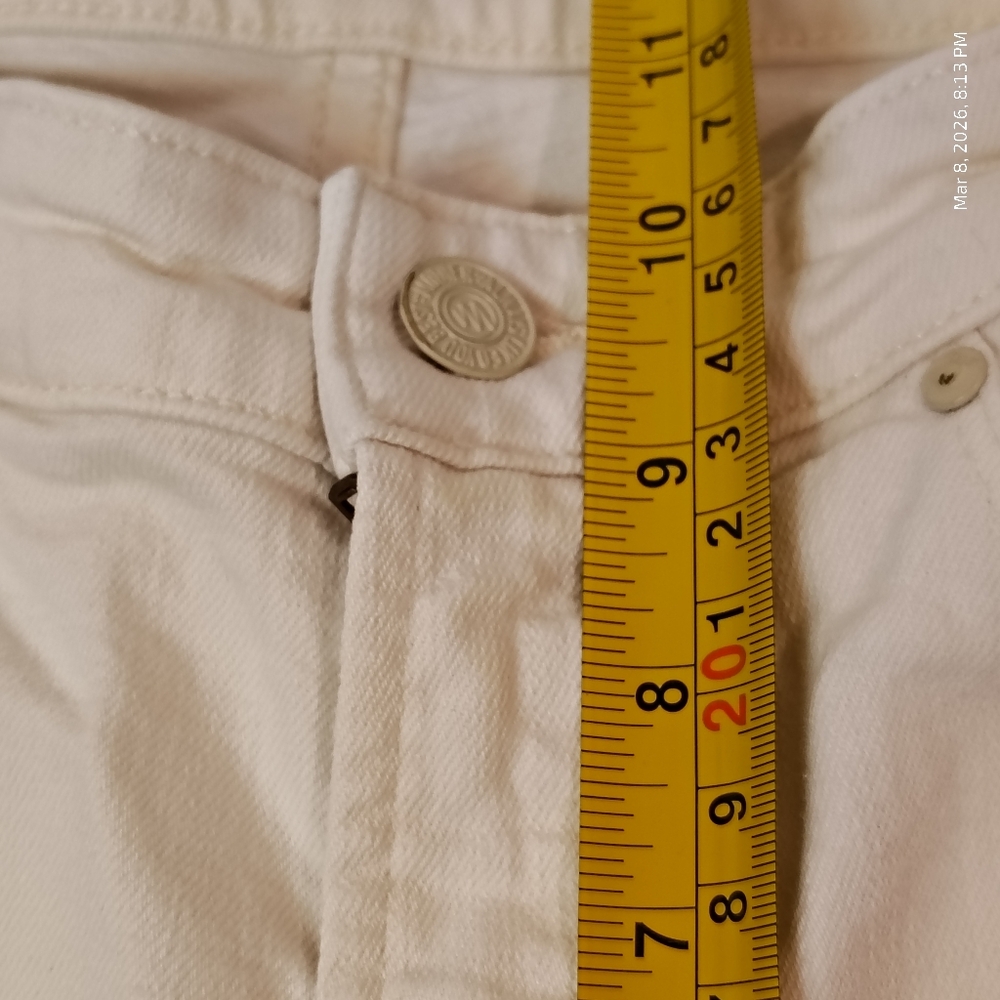 MOTHER The Dazzler Shift Jeans Women 25 Act Natural Made in USA Designer WHITE - Picture 9 of 12